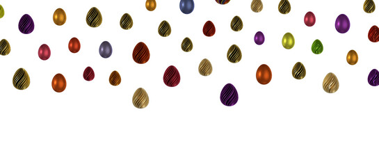 colorful eggs on white background