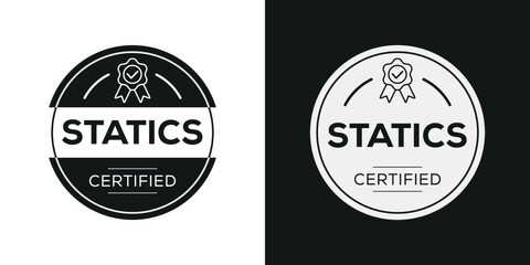 Fototapeta na wymiar Creative (Statics) Certified badge, vector illustration.