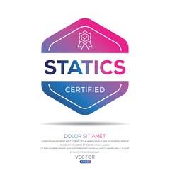 Creative (Statics) Certified badge, vector illustration.