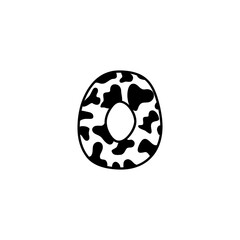 Letter O With Cow Skin Pattern Design 001