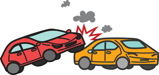 Obraz na płótnie Canvas car crash cartoon vector illustration 