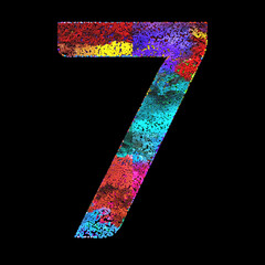 particles 3d render, number