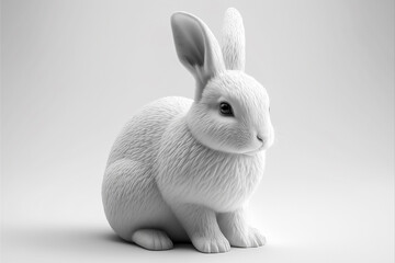 3D render of a White Rabbit. Isolated on a white background