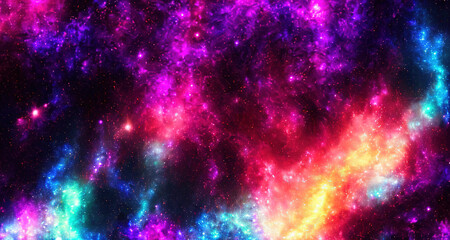 Naklejka premium glitter neon color galaxy background