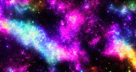 glitter neon color galaxy background