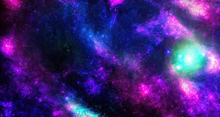 Naklejka premium glitter neon color galaxy background