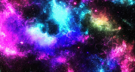 glitter neon color galaxy background