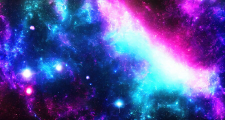 Fototapeta premium glitter neon color galaxy background