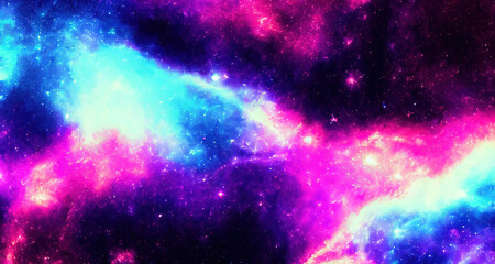 Fototapeta premium glitter neon color galaxy background