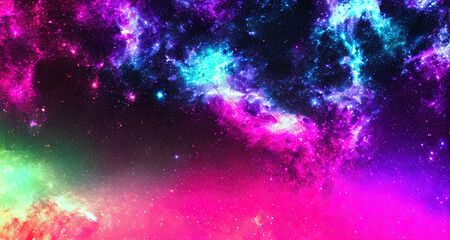 Fototapeta premium glitter neon color galaxy background