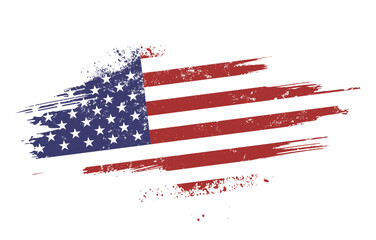 american flag with map - obrazy, fototapety, plakaty