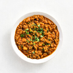 Keema curry in bowl