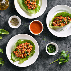 Asian minced meat lettuce wraps