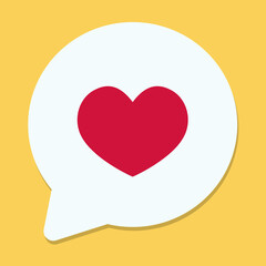 Cartoon heart. Love message. Vector illustration