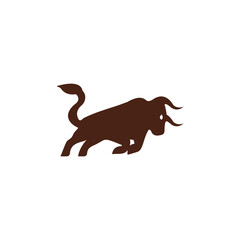 Bull animal vector logo design . icon logo . silhouette logo 
