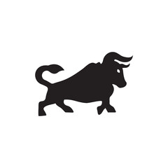 Bull animal vector logo design . icon logo silhouette logo 