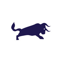 Bull animal vector logo design . icon logo . silhouette logo 