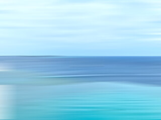 Naklejka premium The sky and the ocean with the beach in the Maldives blurry motion photo. Blue background