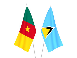 Saint Lucia and Cameroon flags