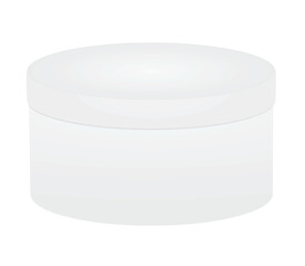 White round present box. vector illustration