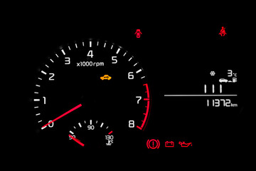 Car dashboard in black bacground