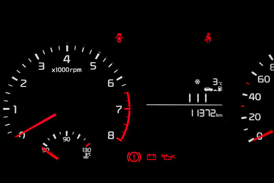Car dashboard in black bacground