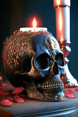 Black Skull Candles