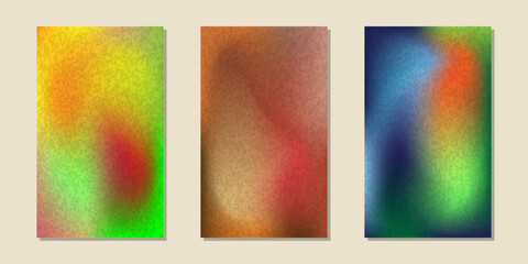 Naklejka premium Set of retro posters. Retro gradient. Multicolored background. Vector illustration