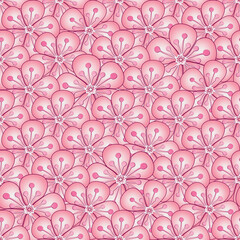 Vector delicate floral pink spring seamless pattern