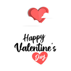 Happy Valentines Day typography poster with handwritten calligraphy text, isolated on white background. Vector Illustration