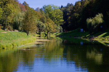 Fototapeta na wymiar River in Slunj, city in Croatia