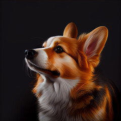 Realistic Corgi Dog Portrait, Generative AI