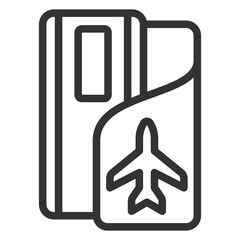 Air ticket in the cell - icon, illustration on white background, outline style