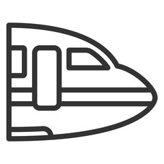 The nose of a passenger plane - icon, illustration on white background, outline style