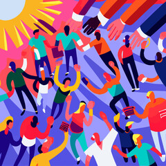 Colourful Festival Community Summerjam colorful Illustration