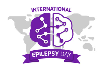 World International Epilepsy Day Background Design Concept. With a brain disease object