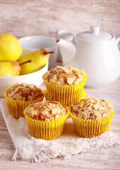 Pear and almond cakes, served