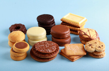 cookies on blue background