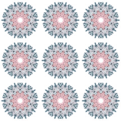 Seamless tile texture with light blue and pink colorful round made of paint. Seamless wallpaper, patterns isolated on white background.