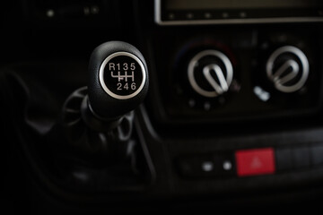 Fototapeta premium Six speed gear shift in truck car