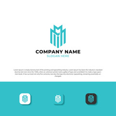 letter m m initial monogram logo concept vector template