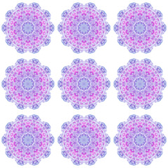 Seamless texture, tiles of colorful pink round paint patterns. Seamless wallpaper for design.