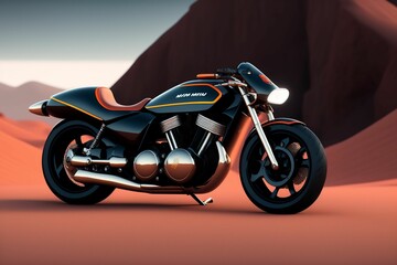 Fototapeta na wymiar Car and motorcycle, realism, realistic model - Generative IA Technology