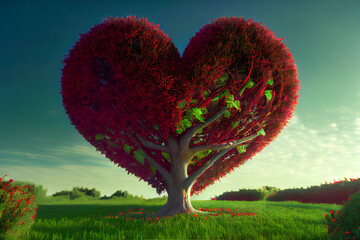 Heart Tree. Generative AI.
