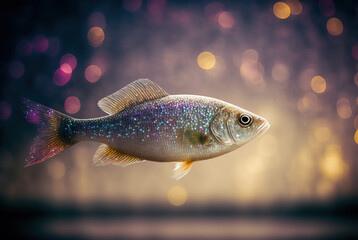 A fish with sparkles and some lights