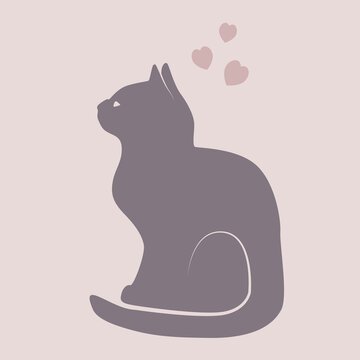 Vector silhouette of a cat. Pet icon. For a veterinary clinic.