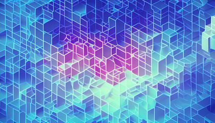 Obraz premium gradient color abstract cube background