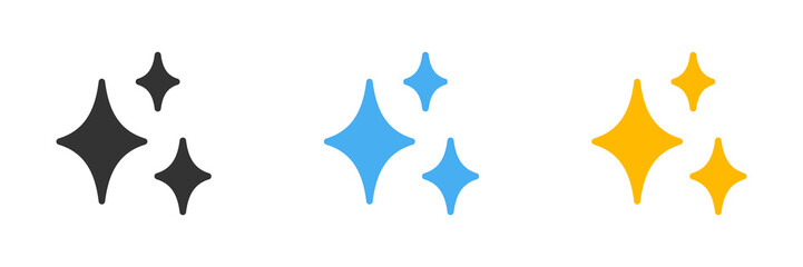 Three star icon set. Vector illustration.