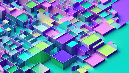 gradient color abstract cube background