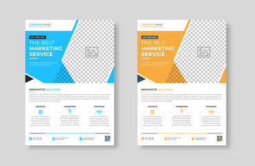 Creative corporate trendy unique business professional marketing agency modern simple leaflet flyer design for attractive business poster layout, business minimal abstract advertising vector template.